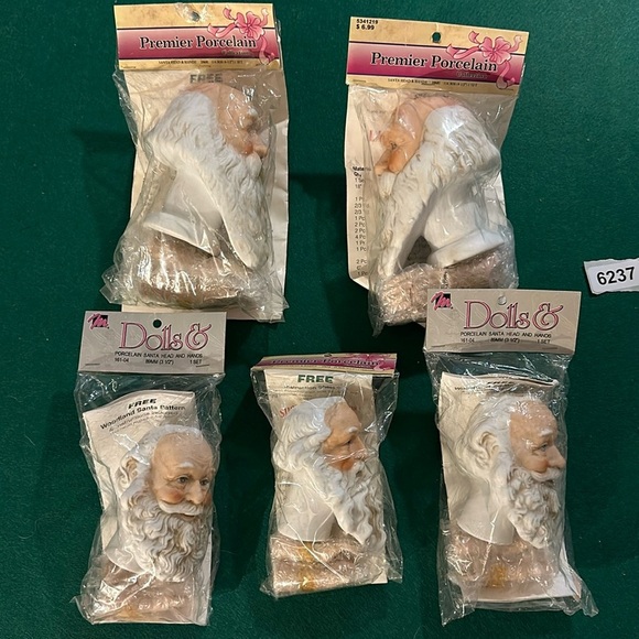Premier porcelain Santa heads and arms two sizes new in packages no flaws - Picture 1 of 9